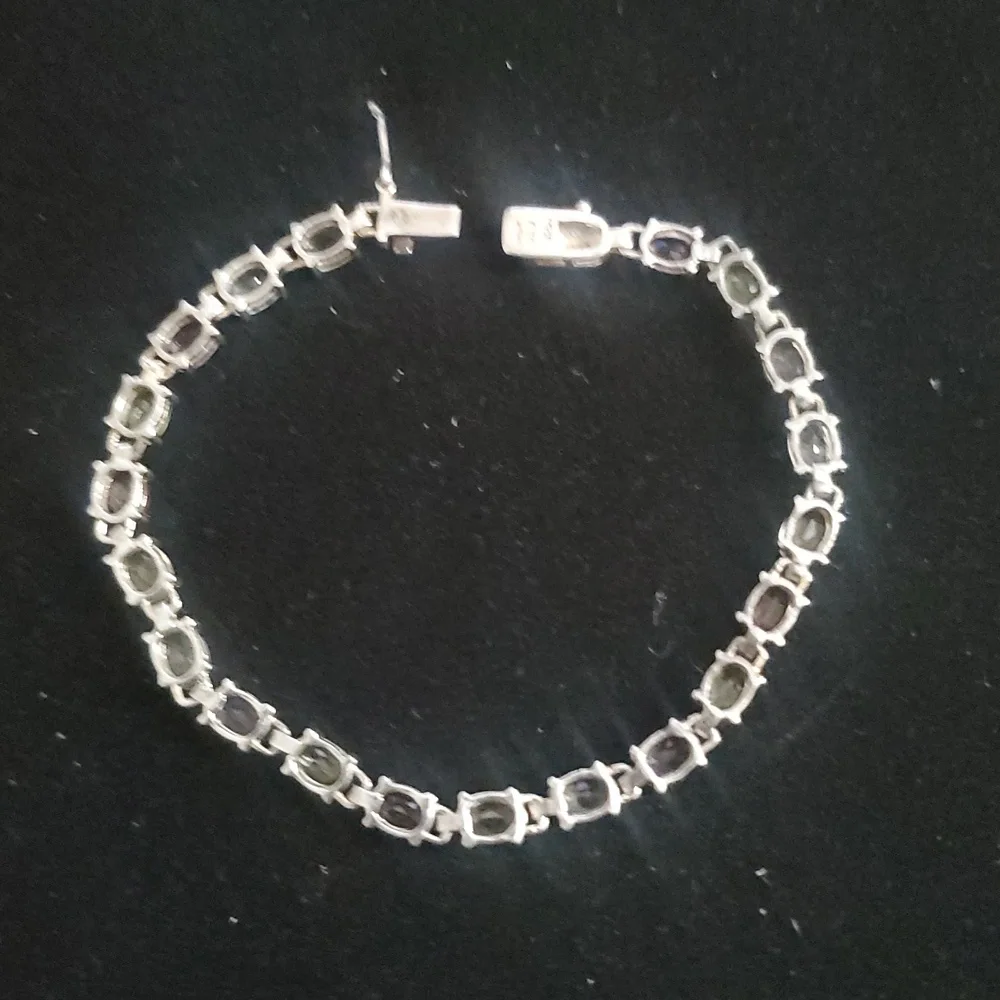 Vintage PAJ 925 Sterling Silver  Multi Gemstone Link Bracelet - Picture 9 of 13